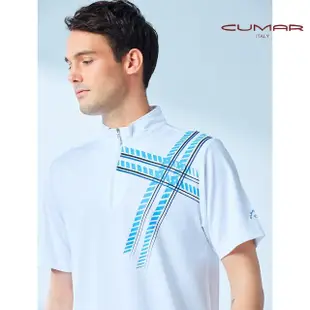 【CUMAR】男裝短袖立領拉鏈POLO衫/178214(吸濕排汗)