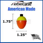 1.25" inch PEAR - ORANGE & YELLOW Fishing Bobbers Floats - 3 to 1000 Count Packs