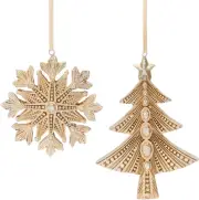 Melrose Glittered Pine Tree and Snowflake Christmas Ornaments - 5" - 12ct