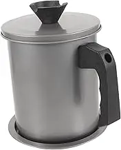 IMIKEYA Stainless Steel Oil Storage Can with Removable Strainer Grease Keeper Pot for Reusing Cooking Oil Dust Lid Easy to Clean for Home and Restaurant Use