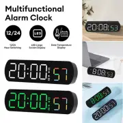 1x Digital LED Alarm Clock Snooze Timer Display Temperature Date Time Desk Clock