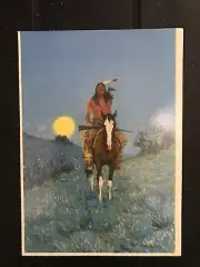 POSTCARD- MASTERPIECES OF BROOKLYN MUSEUM- FREDERIC REMINGTON THE OUTLIER