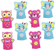 JUMPLAWN 8Sets Creative Animal Hand Puppet DIY Kit of Handmade for Encouraging Imagination and Coordination Skills