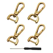 Detachable Snap Hook, 5/8 Inch Swivel Clasp for Purse (4 Pack, Dark Gold)