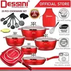 DESSINI ITA 23 Pcs Non Stick Granite Cooking Pot Frying Pan Set Kitchen Cookware