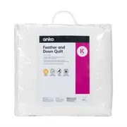 Medium Warmth Feather and Down Quilt - King Bed, White