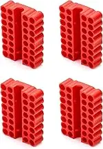 QWORK Screw Bit Holder Storage Box, 4 Pack 33 Hole Hex Bit Holder Rack