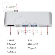 USB C 3.0 Hub Type-C To 4K*2K HDMI Charging Card Reader Adapter For MacBook Pro