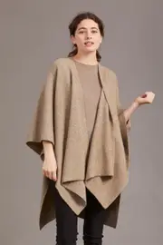 McDonald Possum Merino Womens Cape Wrap With Button Detail