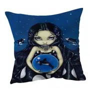 Orca Magic Killer Whale Tail Mermaid Cushion Cover