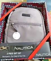 Nautica 3 Piece Gift Set — Backpack, Zip Case, Key Fob