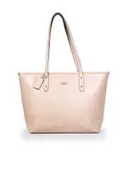 Beige Leather Tote Bag