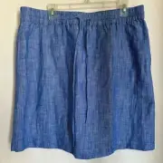 Talbots Women’s linen cotton blend a-line drawstring light weight skirt NWT PXL!