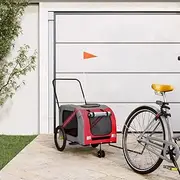 Pet Bike Trailer Red and Grey Oxford Fabric and Iron,Pet Pushchairs & Strollers 9.95KG-93901