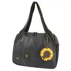 New Chala Bowling Zip Tote shoulder Large Bag BLACK Coin Purse SUNFLOWER Flower