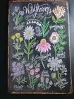 Metal Sign Wildflower Black Chalk Board Country Rustic Wall Art Room Aesthetic