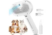 ZOOMIES 2pcs Pet Hair Removal Comb with Water Tank and Release Button - White