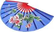 [MUSISALY] Kung Fu Fan Styling Nail Lamp Chic Push Handheld Nail Lamp Nail Lamp Nail Polish Lamp Printed Hand Fan Badge Badges Handheld Fan Red