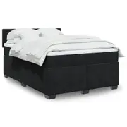 Box Spring Bed with Mattress Wooden Bedstead Bed Frame Bedroom Velvet vidaXL