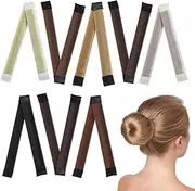 8 Pack Hair Donut French Hair Twist Bun Shaper for Girls Women, Magic Donut Hair Chignon Bun Maker, Fold Wrap Snap Band Styling Tool, Hair Ring Style Accessories for Dancer Ballet (Multicolor)