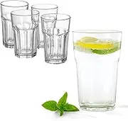 COS® Highball Glasses Pack of 4 - Tall Hi Ball Glass Water Gin Juice Cocktail Drinking Glassware, Tumblers Set Highball Drinking Tumbler Glasses Highball Cocktail Juice Water Tall Drinking Tumblers