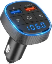 Car FM Transmitter, Bluetooth Car Radio Adapter Wireless In-Car Kit with Blue Co