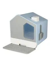 [PaWz] Fully Enclosed Cat Litter Box Mat Kitty Toilet Odour Control Basin in Blue