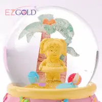 在飛比找PChome商店街優惠-EZGOLD彌月禮盒 -彌月金飾 -音樂水晶球系列 ♪*夜光