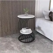 New End Table Simple Modern Side Table Light Luxury Small Round Table Nordic Rock Slab Marble Coffee Table Sofa Corner Table Sofa Table