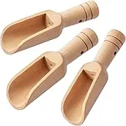Small Wooden Scoop Set 3pcs - Multipurpose Wooden Spoons Wood Salt and Spice Scoops Rustic Bath Salt Scoop Wooden Seed Scoop - Small Size 2.2 x 7.8cm,Small ice Cream Scoop,Shovel Spoon