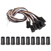 Magnetic Reed Switch 10-Pack for Alarm Systems, Brown Wired Contact Sensors