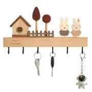 Key Holder with Shelf for Wall, Key Organizer Wall Mount with Hooks, Rustic