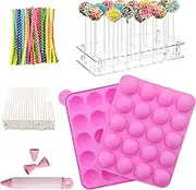 Cake Pop Moulds, Baking, 100 Sticks Pop Cake Mould, Ice Cube Trays, Silicone Baking Mould, Pink Cake Pop Set