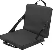 Portable Stadium Seat Cushion, Folding Chair Cushion with Backrest, Stadium Seat for Bleachers with Back Support, Soft Sponge Stadium Chair Cushion for Stadium and Beach (Black)