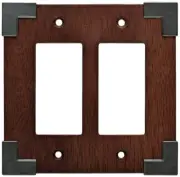 Brainerd - Rowland Double Rocker Wall Plate - Charcoal Ebony and Soft Iron