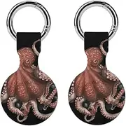 2PCS for Octopus Intertwined Air Tag Holder Case Waterproof & Shockproof Anti-Scratch Protective Air Tag Cover with Keychain Ring Silicone Tags Holders for Luggage, Backpack, Keys, Pet