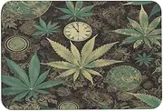BFGWK Stone Bath Mat Diatomaceous Earth Bath Mat Quick-Dry Absorb Water A Puff in Time Weed Printing Bathroom Mats for Bathroom Guest Room