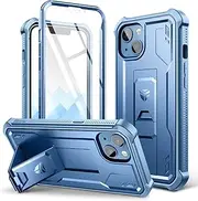[Dexnor] for Apple iPhone 13/14 Case, [Built in Screen Protector and Kickstand] Heavy Duty Military Grade Protection Shockproof Protective Cover for Apple iPhone 13/14 - Blue