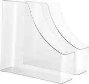 HORIALENCE 2Pcs Transparent File Organizer Document Holder for Office Home School Versatile Magazine Storage Box Book Holder Efficient