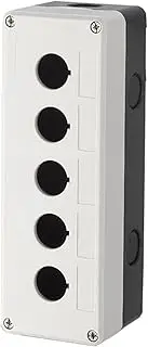 MGTCAR 22mm 5 Hole Waterproof Button Box Switch Box Indicator Box Emergency Stop Button Control Box(5 Hole White)