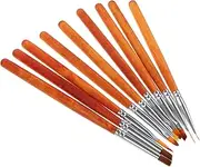 Ipetboom 9pcs Nail Art Liner Pens Gradient Handle Nail Drawing Brushes for Creative Fingernail Designs for Professionals Beginners