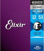 [Elixir] 11050 Light Acoustic Guitar Strings Polyweb Coated 12-53 3 Pack