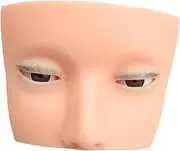 Lash Extension Practice Head for Beginners with Realistic Features, Curl Eyelashes