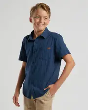 [Skylark] Skylark Boys' Novella Short Sleeve Shirt in Navy Size 10 10 Navy