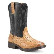 Men's Embroidered Square Toe Heel Knight Boots Retro Western Cowboy Boots sz 9