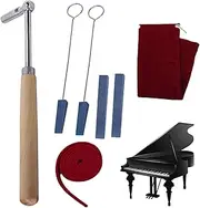 Piano Tuning Hammer 7Pcs L-Shape Labor-Saving Polished Piano Tuning Kit Professional Wrench Wood Handle for Beginners and Professionals Kit