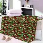 Brown Light Fruit Cherry Factor 3D Warm Plush Fleece Blanket Picnic Sofa Couch