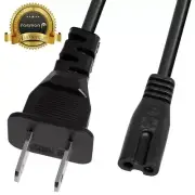 5FT 2 Prong Figure 8 AC Power Cord Cable US Plug for PS3 Slim Laptop Adapter