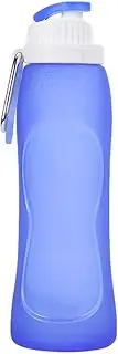 Water Bottle - Silicone Foldable Flask, Travel Drinking Bottle, Lightweight Hydration Gear | 500ml Leakproof Squeeze Bottle with Hook for Cycling, Camping, School, Hiking, Fitness Routine