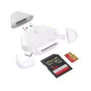 3-in-1 Memory Card Reader for iPhone/iPad, USB C and USB A Devices Support SD/TF